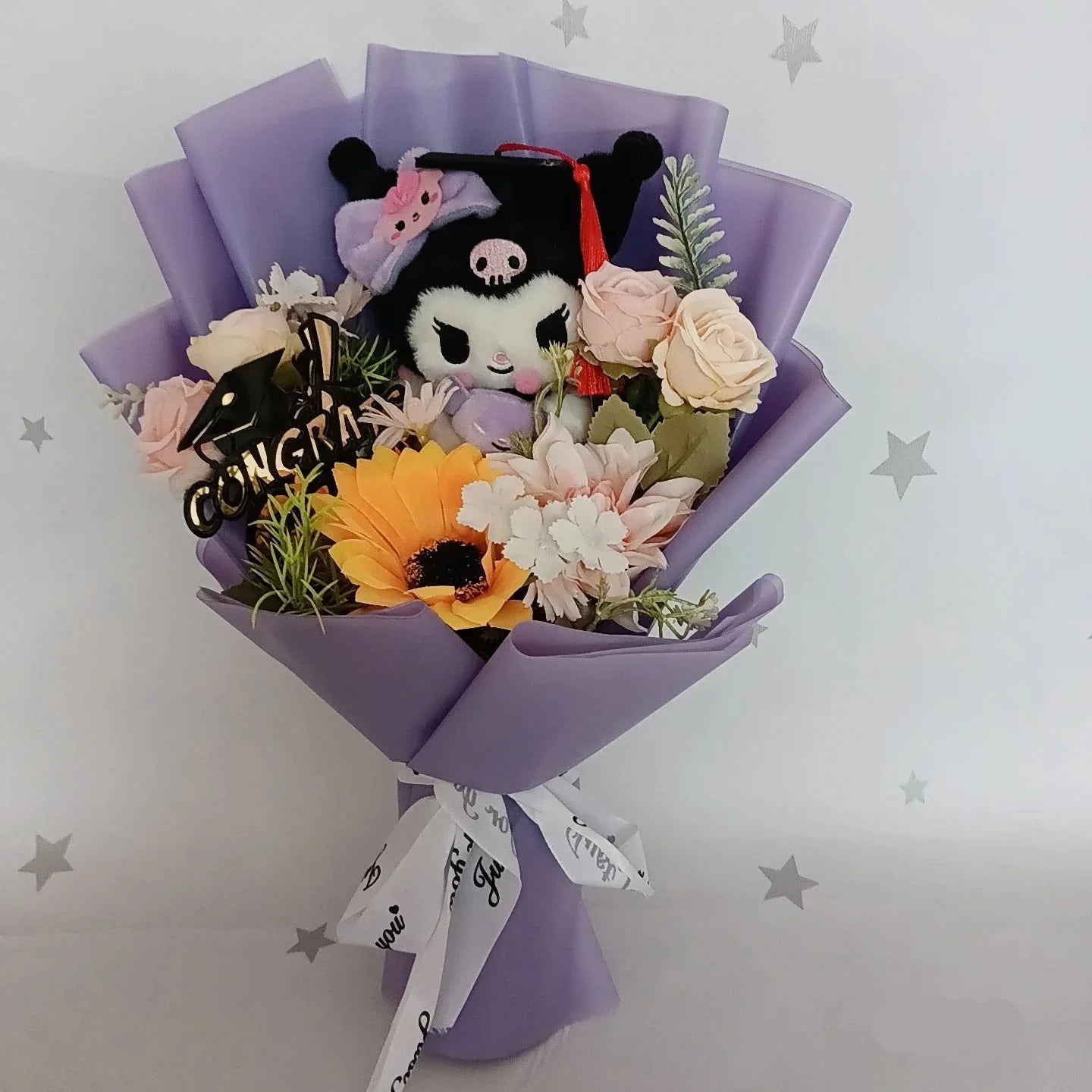Anime Kuromi Hello Kitty Plush Doll Kawaii Bouquet Toy