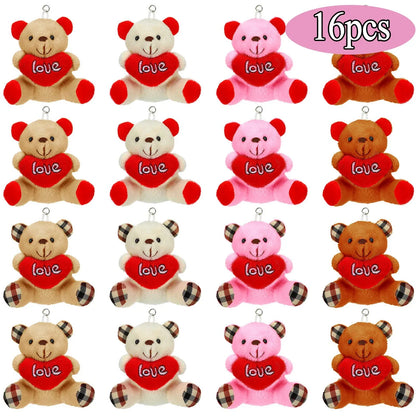 Valentine Small Plush Bear with Heart Soft Stuffed Toy