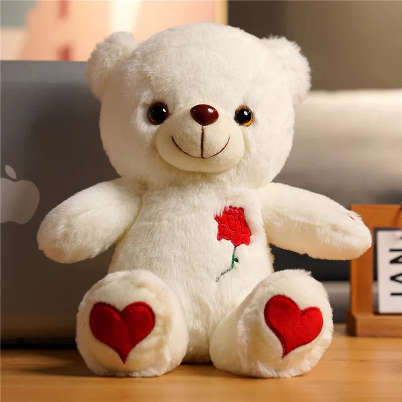 Luminous Plush Bear with Bowtie and Rose Heart 30cm