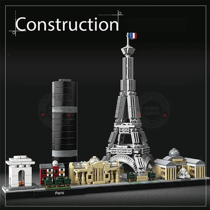 694PCS Arc De Triomphe Eiffel Tower Architecture Pairs Building Blocks