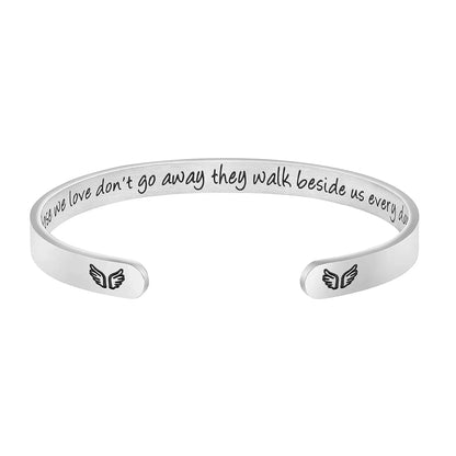 Engraved Couples Bracelet Bangle-Open Cuff with Heart & Letter