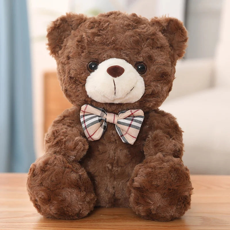 Kawaii Teddy Bear Plush Toy with Bow 25/35cm Soft Stuffed Animal for Gift