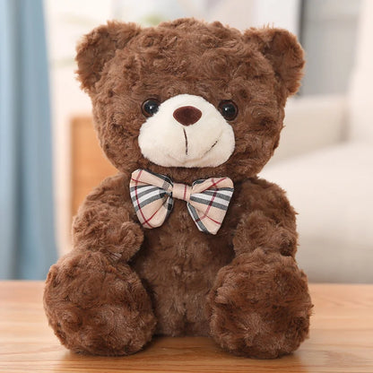Kawaii Teddy Bear Plush Toy with Bow 25/35cm Soft Stuffed Animal for Gift