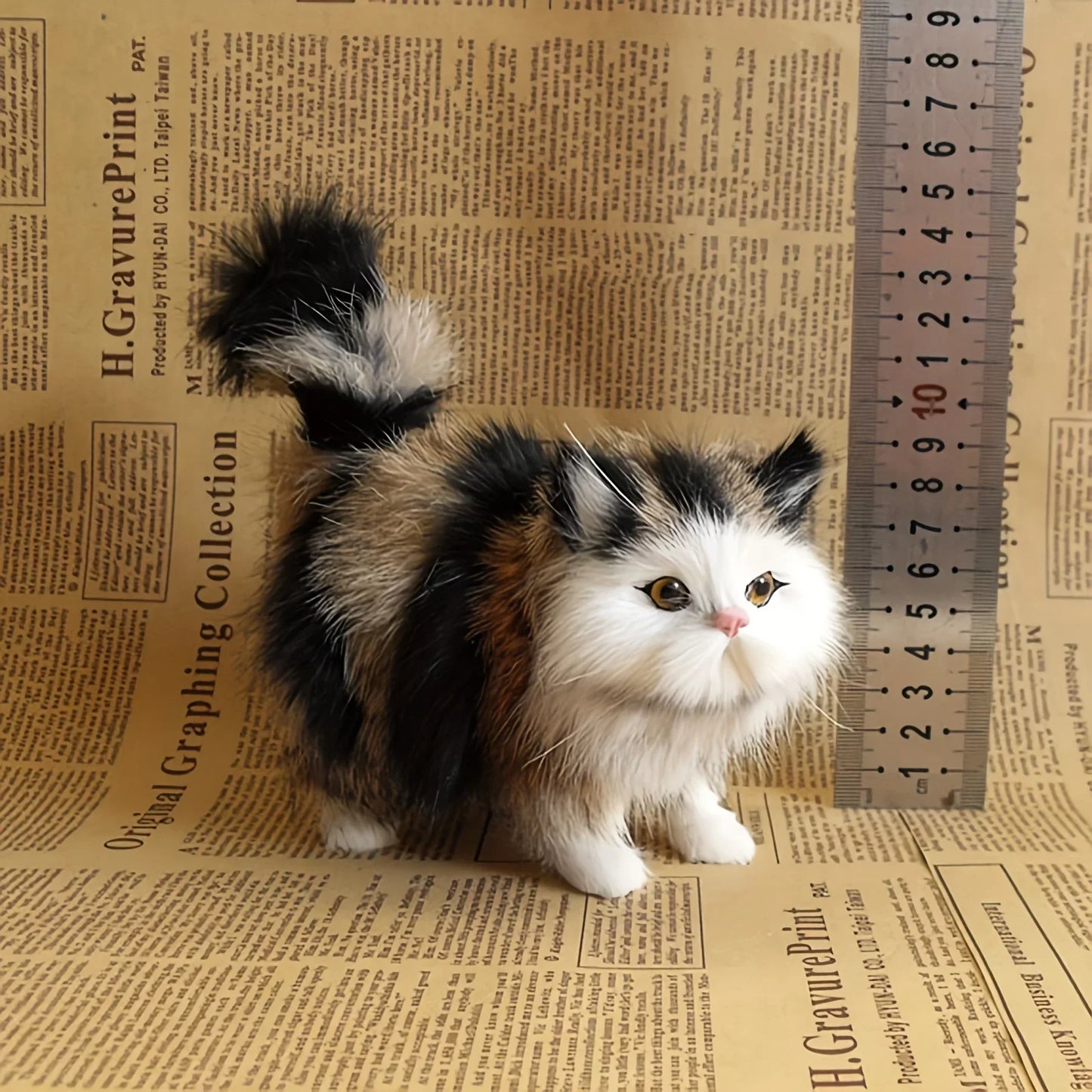 Simulation Cat Plush Toy - Soft, Realistic Stuffed Kitten for Kids & Gifts