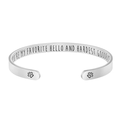 Engraved Couples Bracelet Bangle-Open Cuff with Heart & Letter