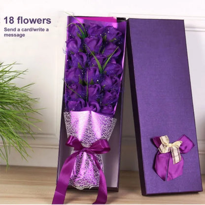 18PCS Soap Flower Bouquet Gift Box for Valentine's Day
