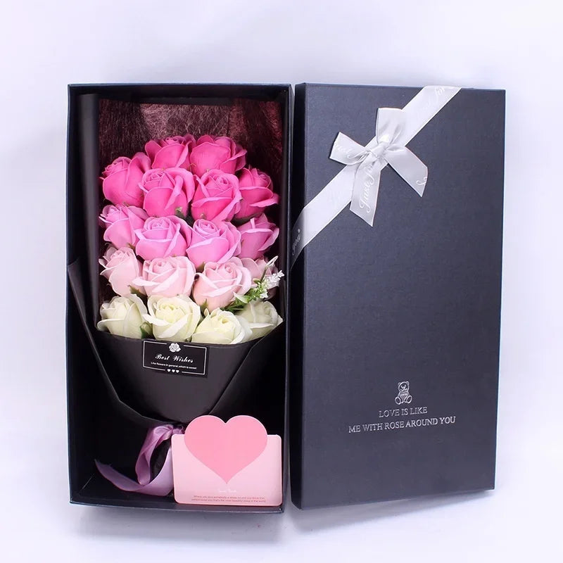18 Soap Rose Bouquet Gift Box for Valentine and Birthday