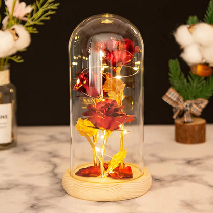Glass Dome LED Rose - Romantic Gift for Women