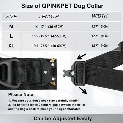 AirTag Dog Collar with Handle, Tactical Dog Collar for Large Medium Dogs