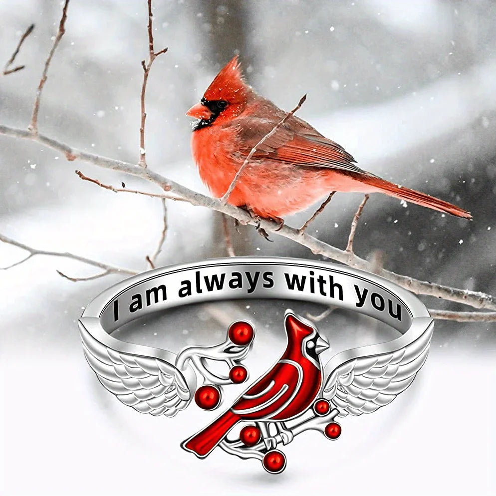 Red Bird with Red Fruit Ring