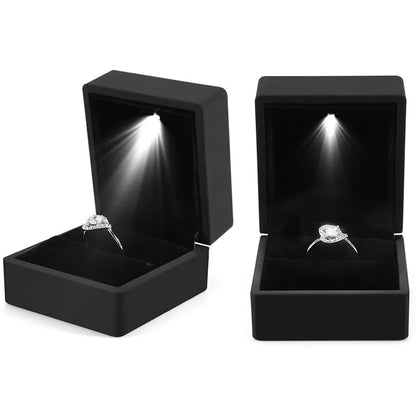 LED Light Ring Box Luxury Jewelry Case for Proposal