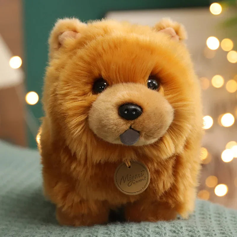 Kawaii Fluffy Chow Chow Plush Toy - Cute Lifelike Puppy for Kids