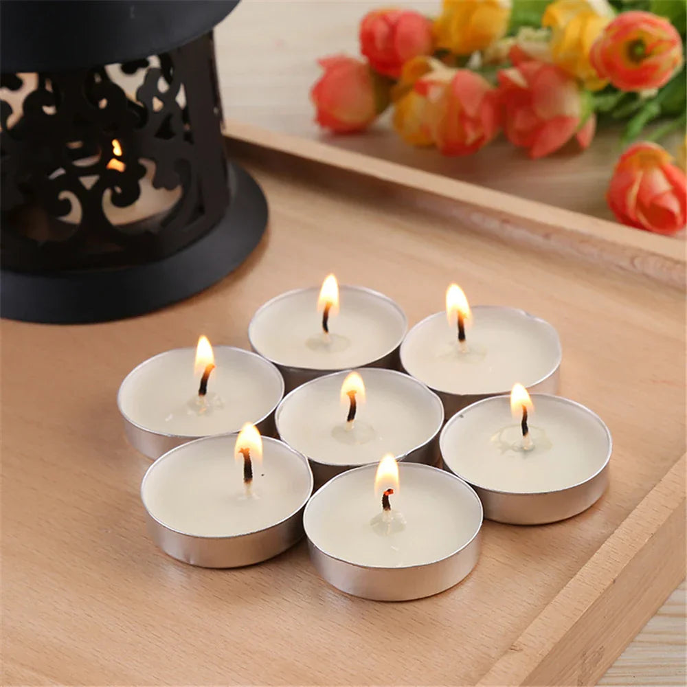 Handmade Soy Tea Light Candles 4-Pack for Romantic Dinner