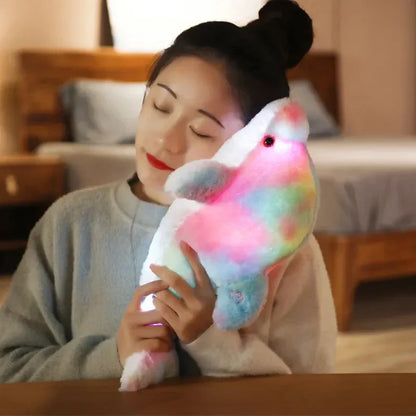 Luminous Plush Dolphin Pillow - Soft, Colorful LED Cushion for Kids