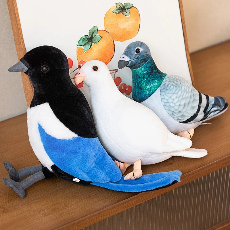 Lifelike Pigeon Plush Toy Soft Simulation Bird for Kids and Home Decor