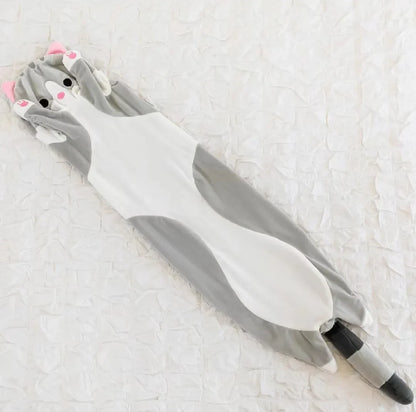 Long Cat Plush Toy Soft Pillow for Kids Girls Sleep