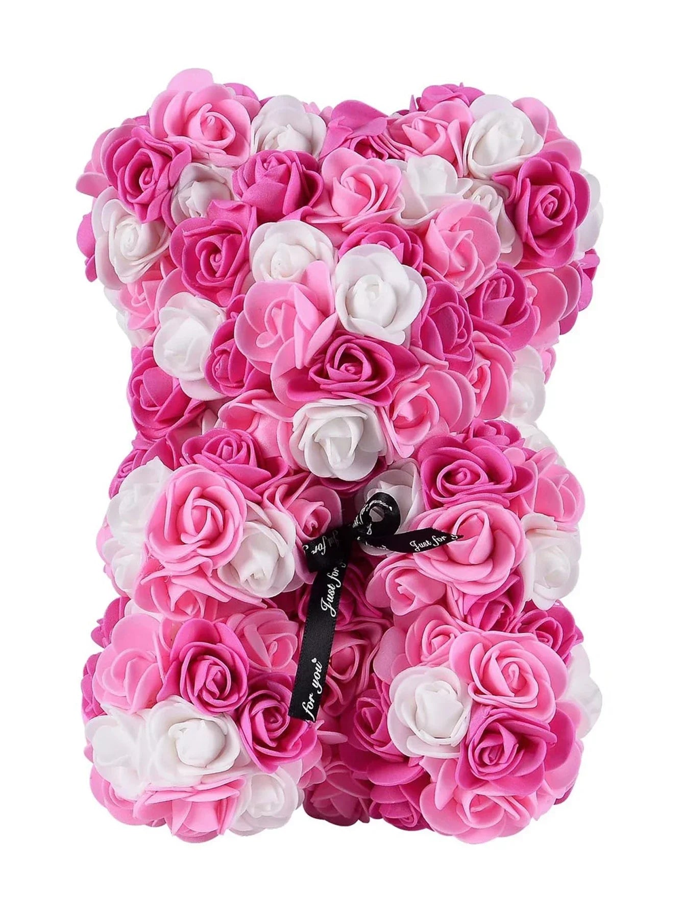 Eternal Rose Teddy Bear Artificial Floral Gift 25cm