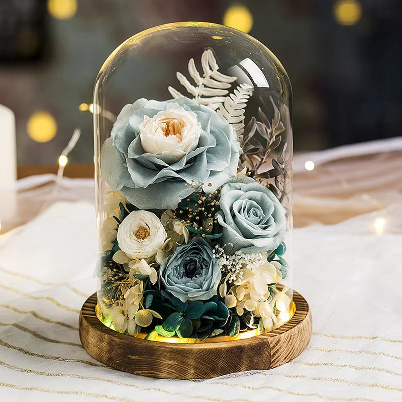 Eternal Rose Glass Dome Light Decor