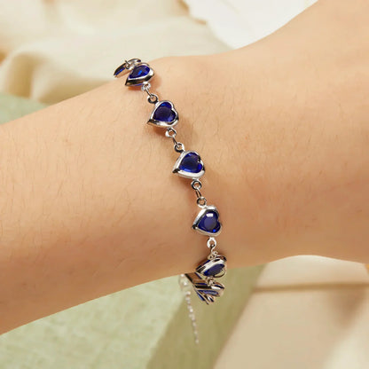 Red Zircon Heart Chain Bracelet
