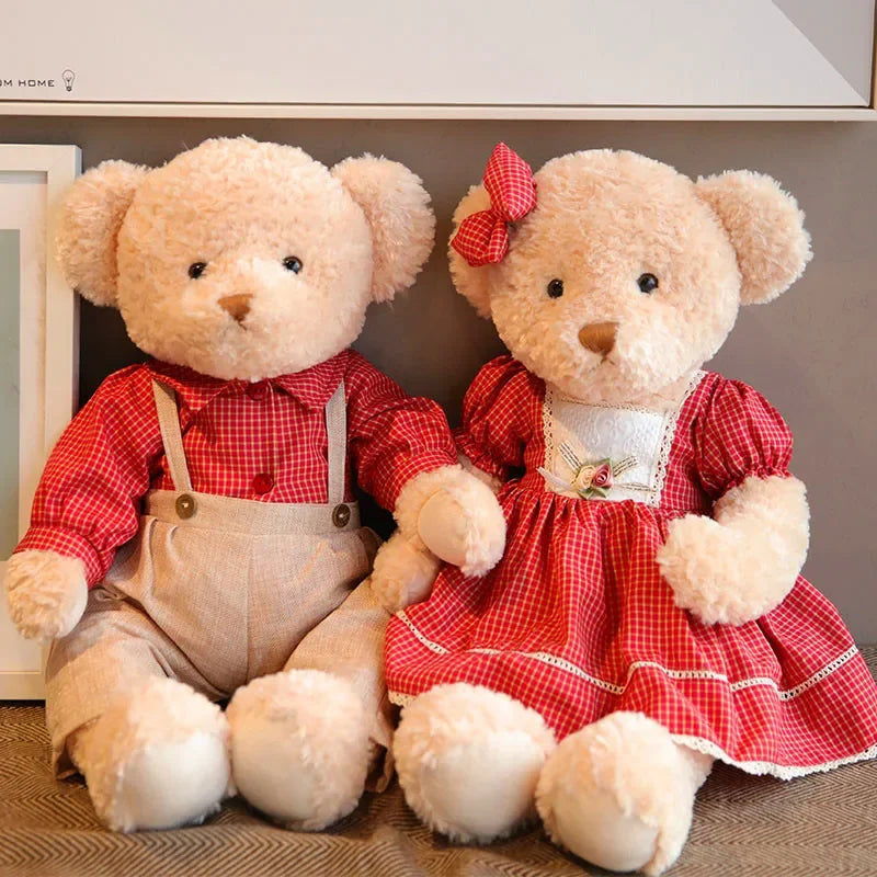 Couple Teddy Bear Plush Dolls in Dress