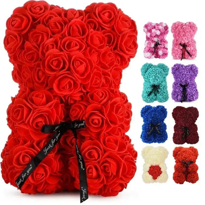 Eternal Rose Teddy Bear Artificial Flower Gift for Special Occasions