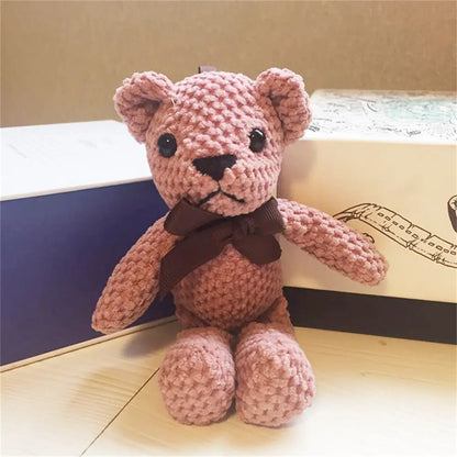 Mini Dressed Bear Plush Keychain Soft Stuffed Doll