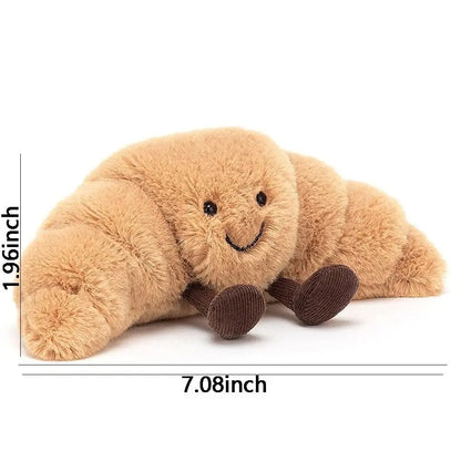 Cute Croissant Plush Pillow - Soft Food Toy for Kids & Gifts