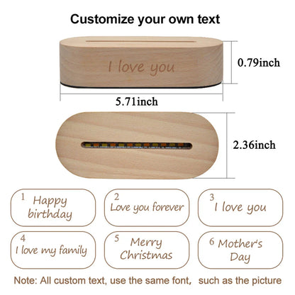 Personalized 3D Photo Night Light with Custom Text
