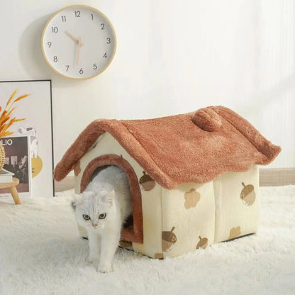 Soft Dog Bed Enclosed Winter House