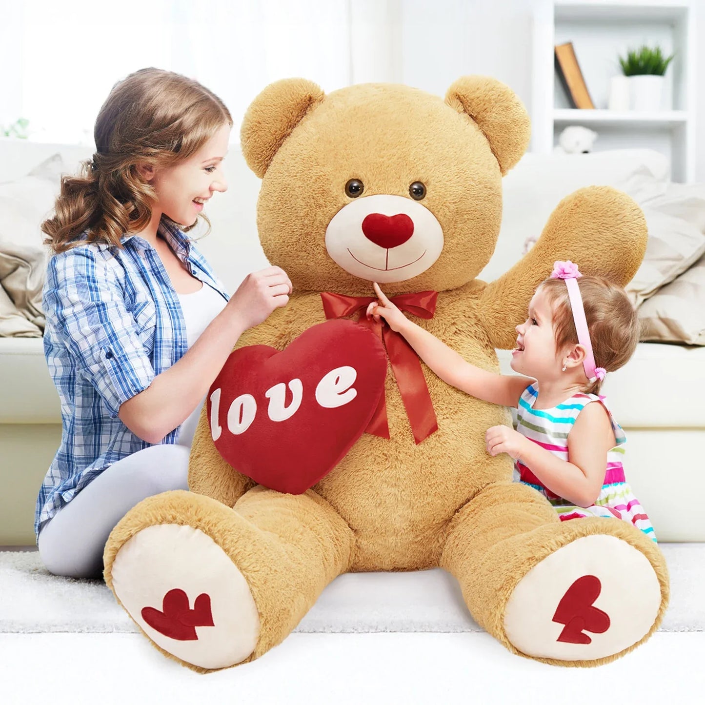 5 Ft Giant Teddy Bear with Love Heart