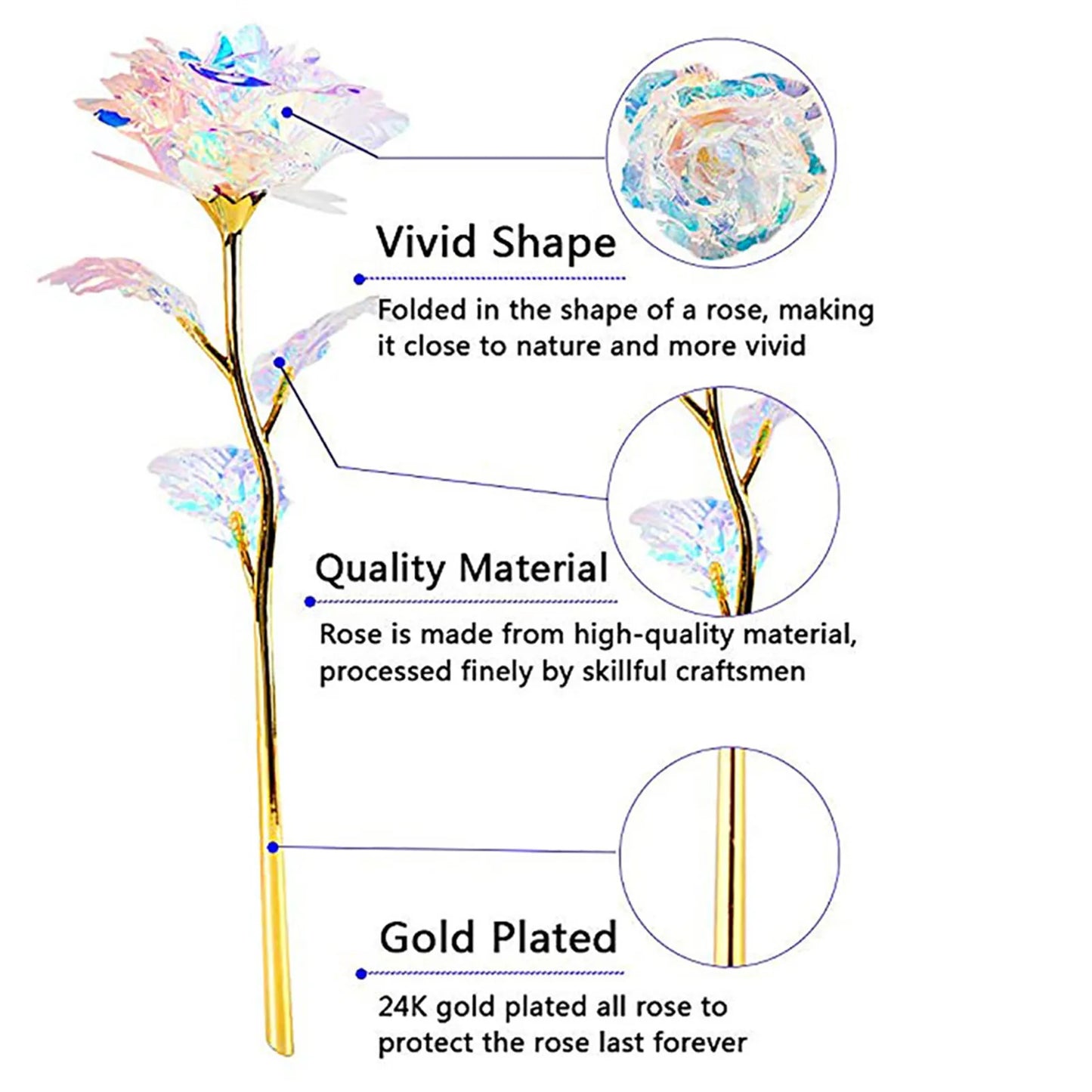 Galaxy LED Forever Rose - 5/10pcs Colorful Artificial Flowers