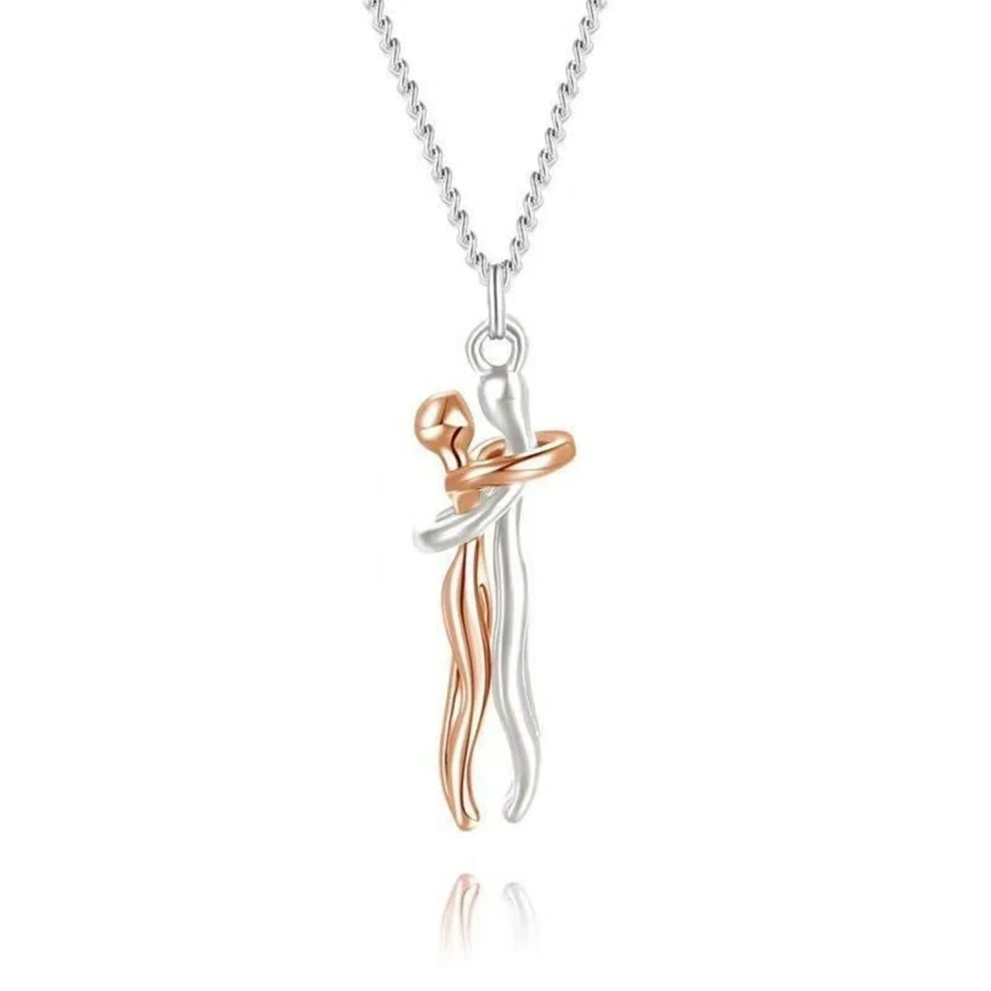 Personalized Embrace Couple Necklace Set
