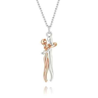 Personalized Embrace Couple Necklace Set
