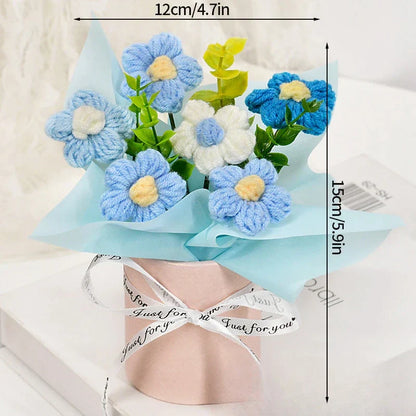 Hand-Woven Rose Flower Bouquet Artificial Flowers for Birthday and Valentine's Day