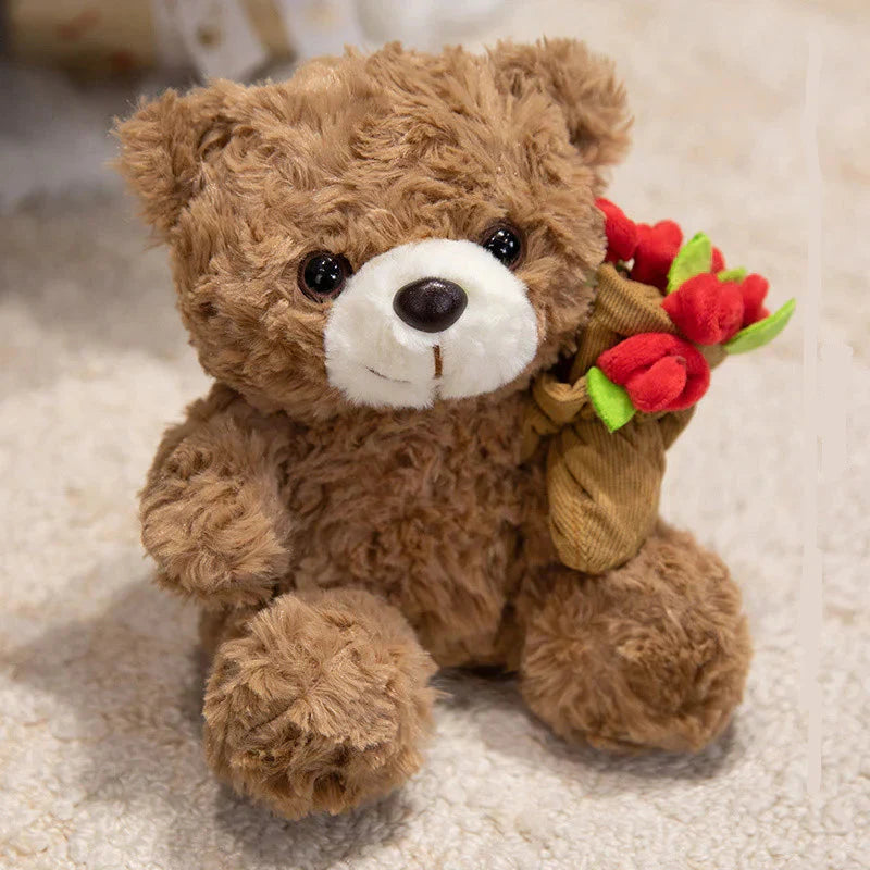 Rose Bear Plush Desk Ornament
