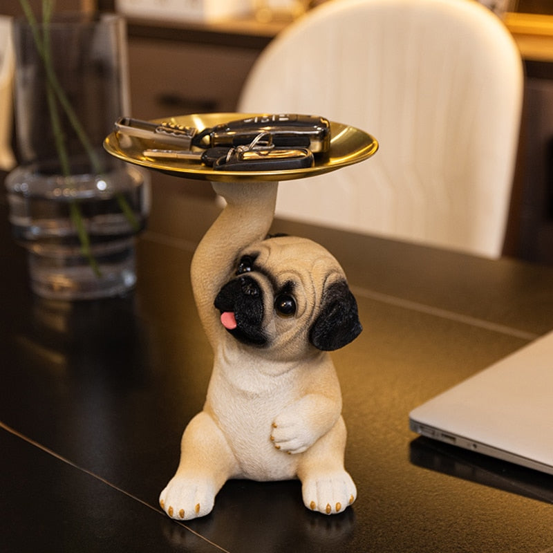 Pug Butler Statue