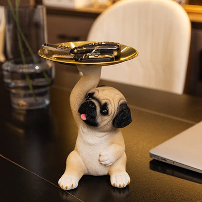 Pug Butler Statue