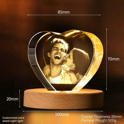 Personalized Heart Crystal Photo Keepsake