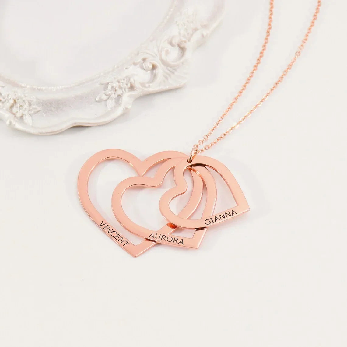 Personalized Heart Name Necklace in Stainless Steel