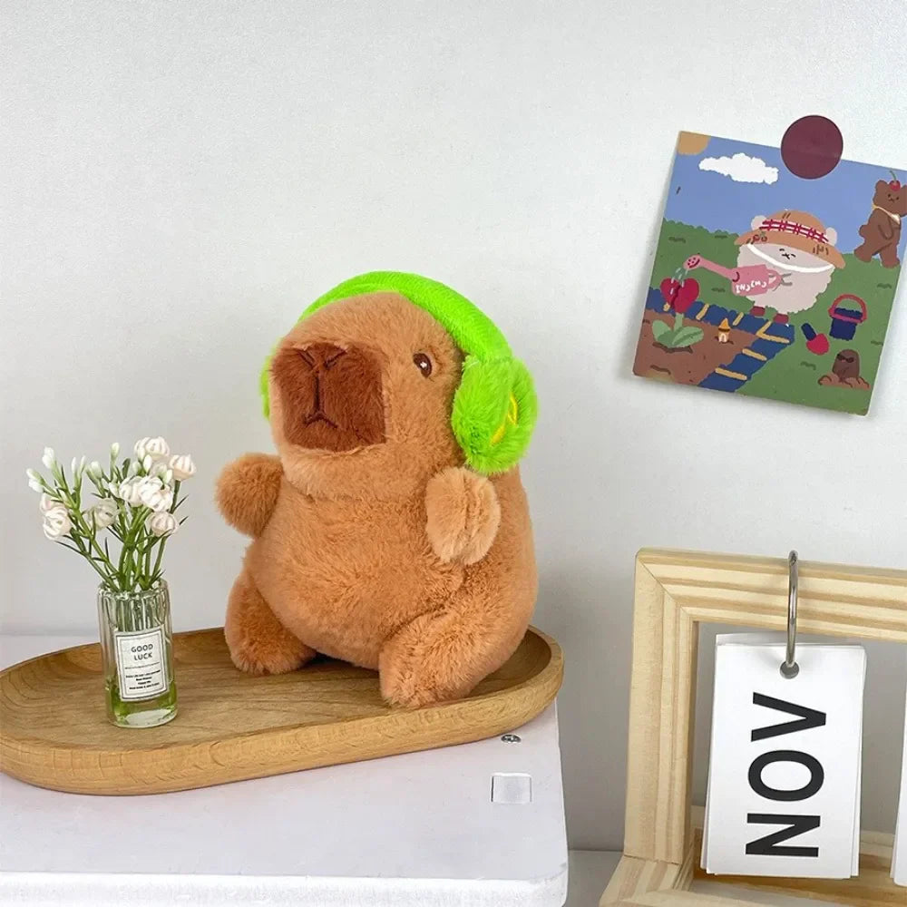 Capybara Plush Toy with Hoodie and Wings Mini Soft Stuffed Doll