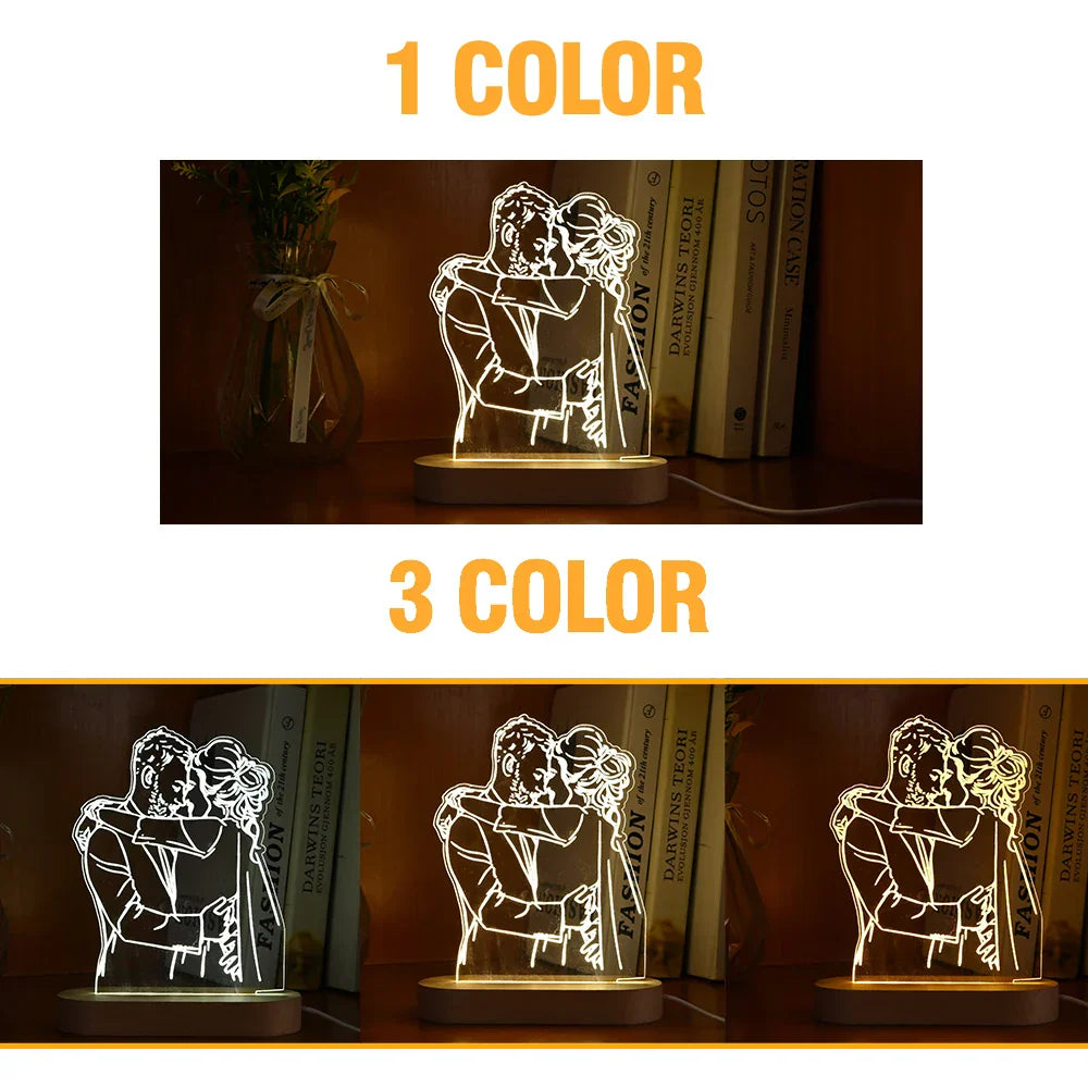 Personalized 3D Photo Night Light with Custom Text