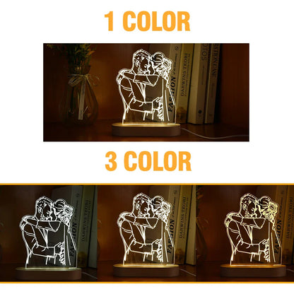 Personalized 3D Photo Night Light with Custom Text