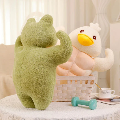 Muscle Frog & Duck Plush A Quirky Pair