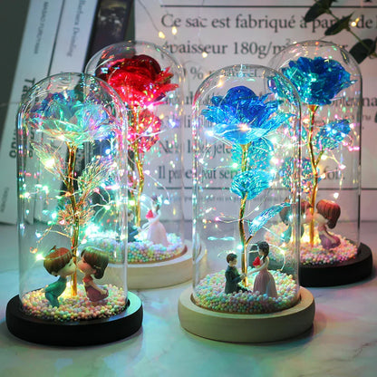 LED Enchanted Galaxy Rose in Dome - Romantic Gift
