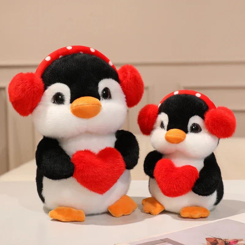Love Penguin Plush Toy - Soft Stuffed Animal with Heart for Valentine's Day