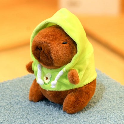 Capybara Plush Toy with Hoodie and Wings Mini Soft Stuffed Doll