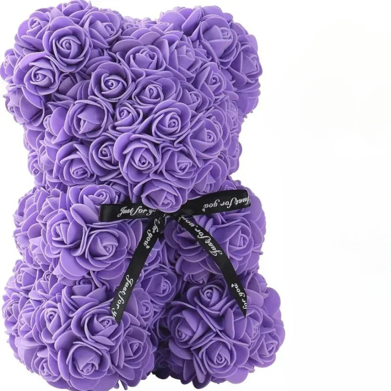 Eternal Rose Teddy Bear Artificial Flower Gift for Special Occasions