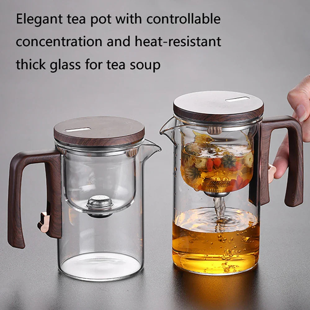 Heat-Resistant Glass Tea Pot With Magnetic Infuser 520Ml/720Ml Detachable Kettle For Easy Tea Brewing