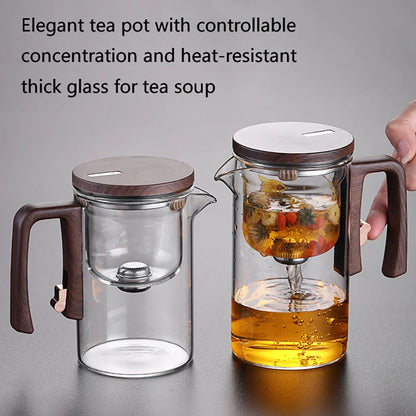 Heat-Resistant Glass Tea Pot With Magnetic Infuser 520Ml/720Ml Detachable Kettle For Easy Tea Brewing