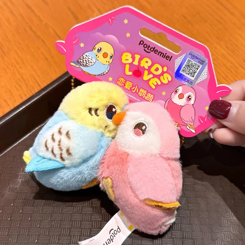 Kissing Couple Bird Plush Keychain Romantic Gift for Couples